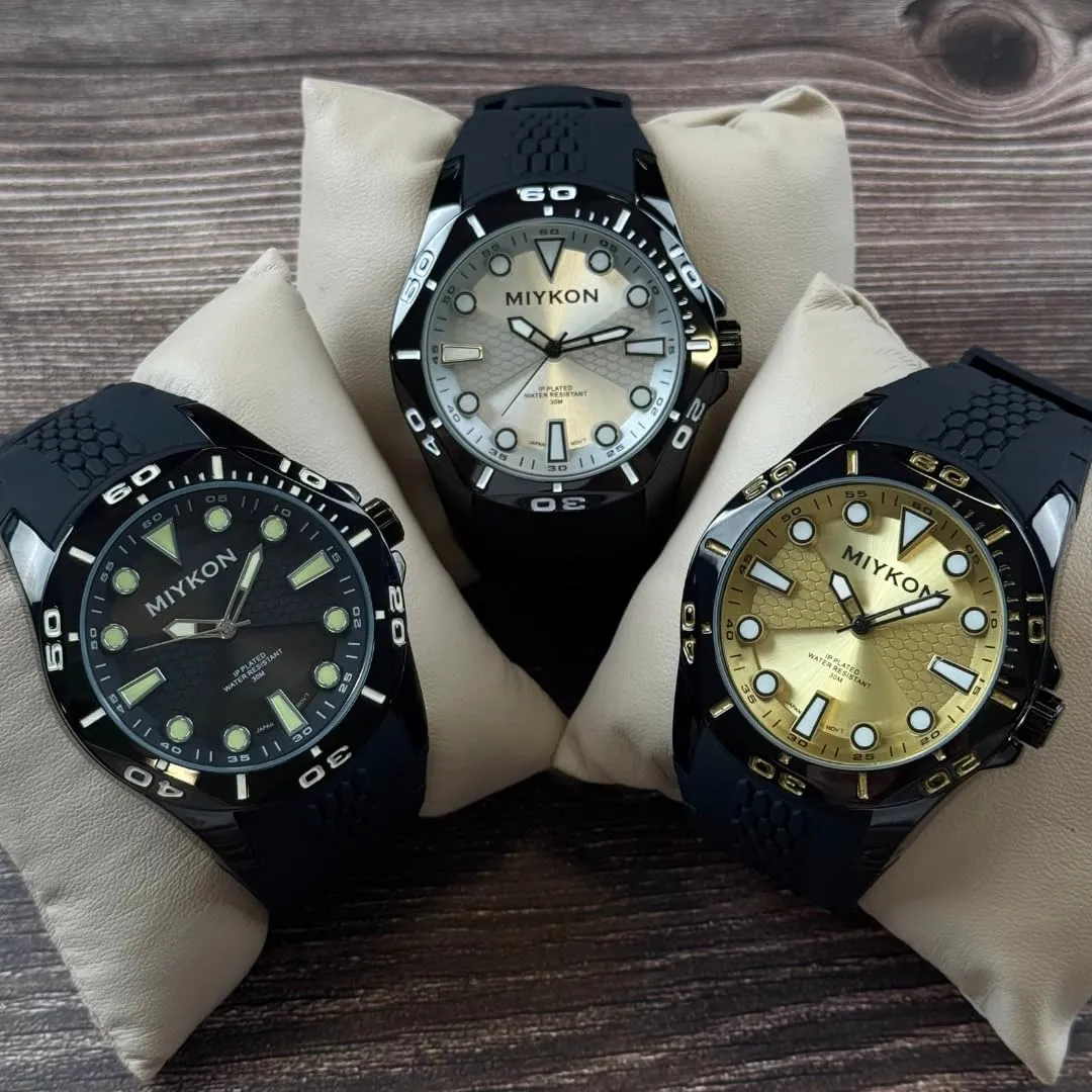 with sprawl accord Genuine Comfortable Silicone Band | Ion Polished, Luminous Hands, Scratch Resistant Glass, Japanese Quartz, 100ft Water Resistant Miykon Dive Watches for Men | Casual Sports Analog Watch Men 