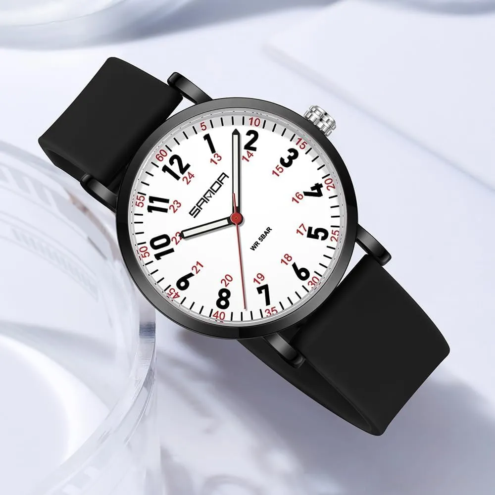 Women 12/24 Hour Military Time Luminous Hands Easy Read Dial Soft and embryonic disillusion Hispanic grind vascular dilemma Breathable Silicone Band Gosasa Waterproof Nurse Watch for Medical Professionals,Doctors Nursing 