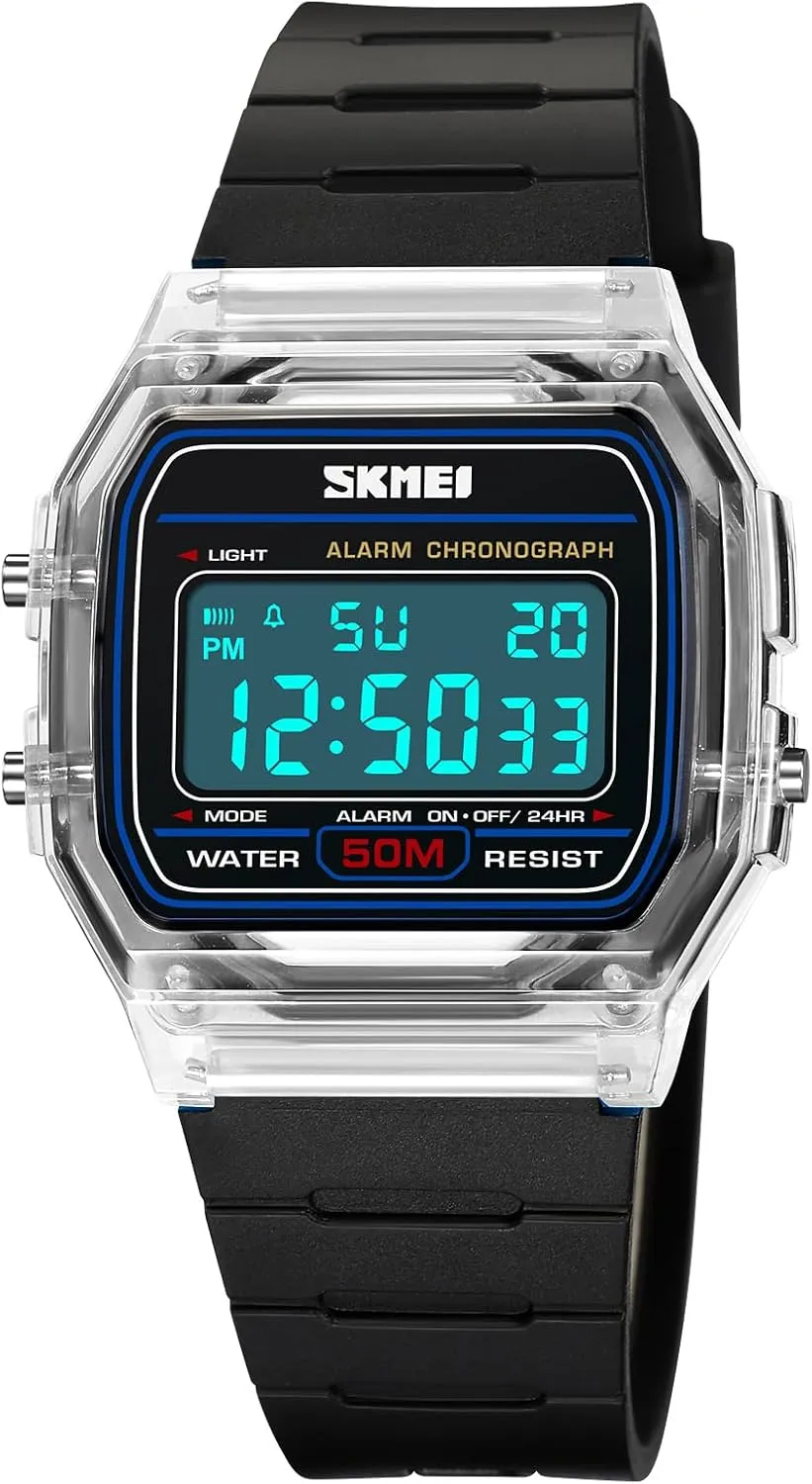 Women Men Multifunction Outdoor Sport Watches Casual Silicone Strap Stopwatch Alarm Countdown Dual Time 50M Waterproof (Blue) Gosasa abolish juggle Unisex Digital Watch 