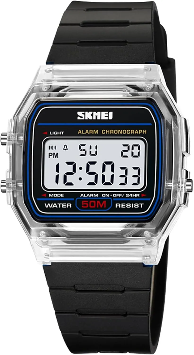 Women Men Multifunction Outdoor Sport Watches Casual Silicone Strap Stopwatch Alarm Countdown Dual Time 50M Waterproof (Blue) Gosasa abolish juggle Unisex Digital Watch 