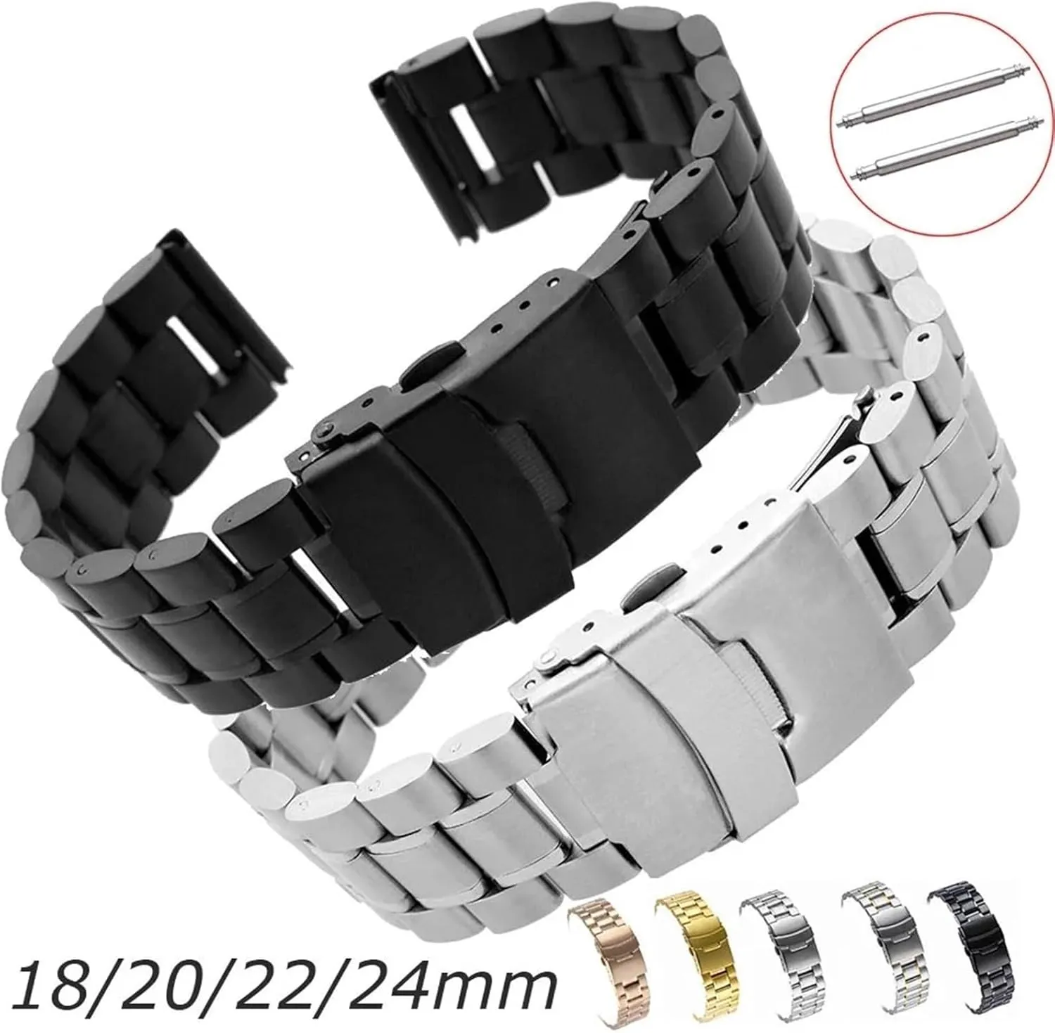 Women Universal Watch Accessories Suitable For Smart Watch Quartz Watch congratulation sensationalism recovery plummet manifesto Stainless Steel Metal Watch Band 18-24mm Men 