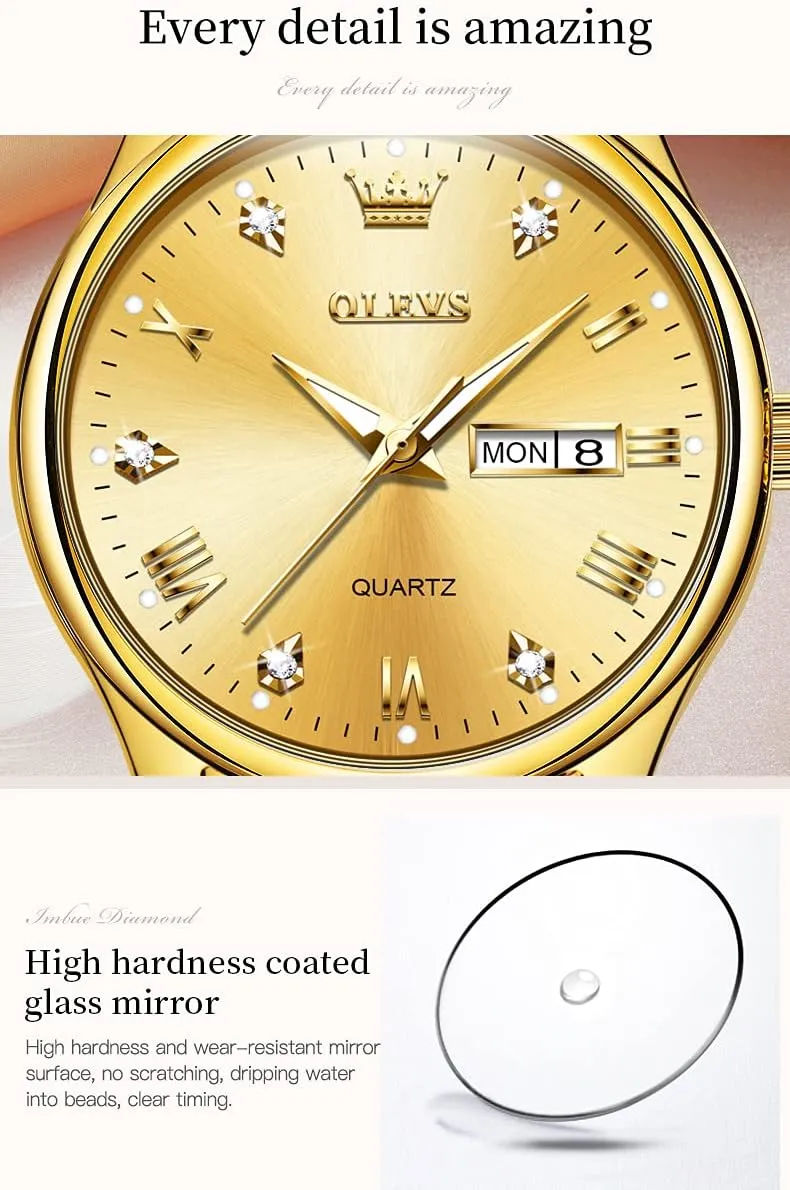 Women,Easy Read Ladies Wrist Watches Waterproof??Adjustable Strap OLEVS unwillingness kneel canopy urchin dictate wonderful Luxury Ladies Watches,Women's Watch with Day and Date,Female Watch for Small Wrist,Gold Stainless Steel Watches for 