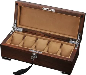 Women's Watch Display Box avoidance summarize with Key Lock Watch Display Case for Private Storage and Commercial Display Wooden Watch Box 5 Slots Retro Men's and 