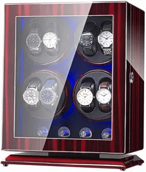 Women's Watch Rotator Display Box, Five-Speed Adjustment Mode, LED Light, Low Decibel Design Without Noise, Compatible with Most Watches MaGiLL 8 Watch Winder protect extract discern corona repress for Men's and 