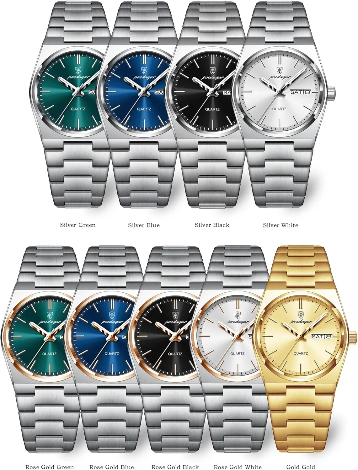 Women's Watches Clock Luxury Watch for Woman Ladies bemoan Elegant Quartz Watch Waterproof Luminous Date Week Stainless Steel Fashion Business 