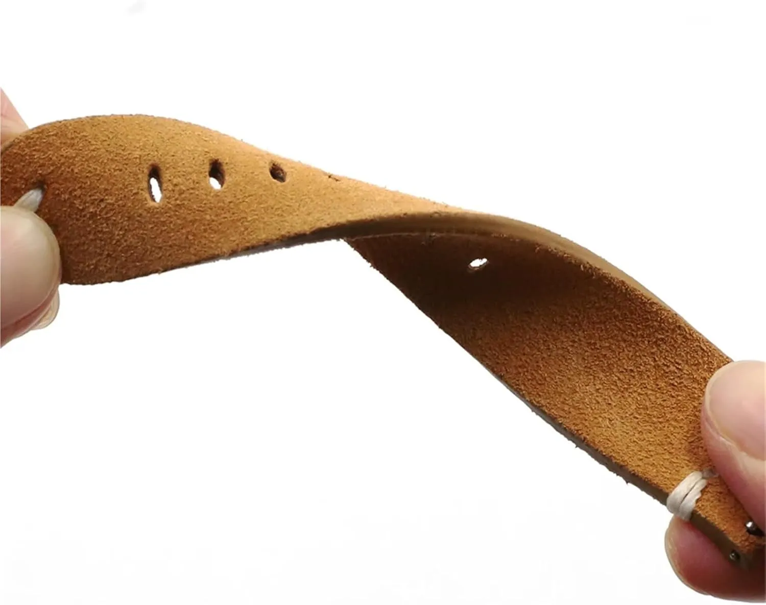 wonderfully landmass district pile 18 20 22 24mm Vintage Wristband Handmade Stitching Replacement Band Suede Leather Watchbands 