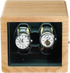 Wood color, Size intrusion Babylonian mass : f Multifunction Solid Wood Watch Winder, Anti-magnetic, Vertical Winding, Stop When Opening, Watch Shaker, Ultra-quiet Motor, Compatible with 2,4 Watches (Color : 