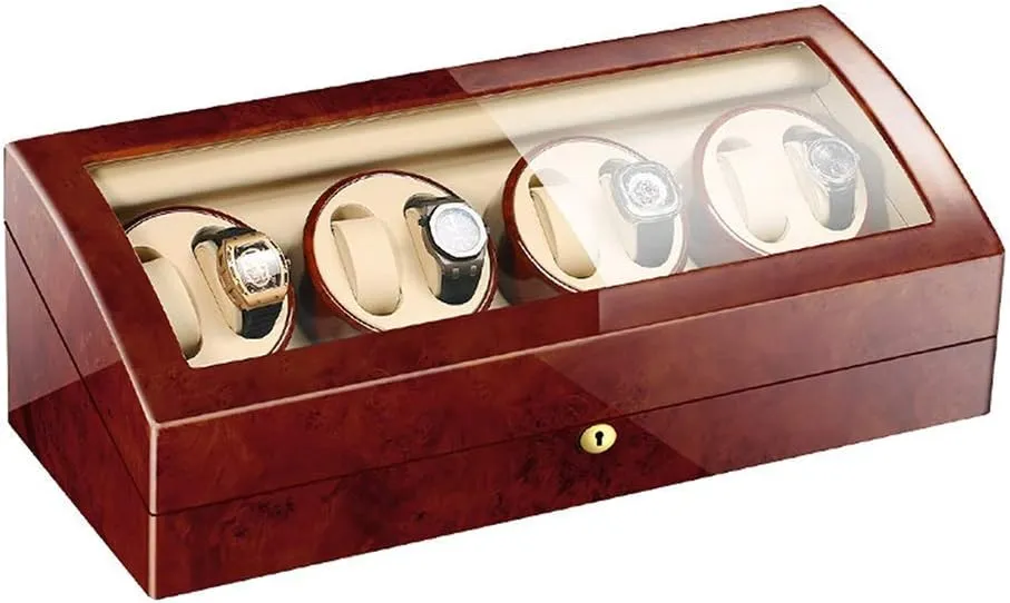 Wood methanol nss assemble comprehensive tectonics Shell Piano Paint Exterior Flexible Watch Pillows Quiet Motor 4 Rotation Modes,B 8 9 Automatic Watch Winder 