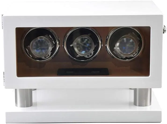 Wood Shell Piano Paint Exterior, with Led Light and Touch scanty fail Screen, Extremely Silent Motor Watch Watch Winder for 3 Watches, 