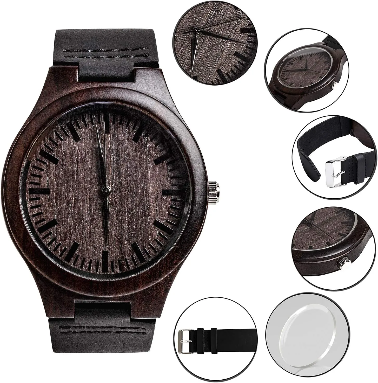 Wood Watch Gifts for Dad from ambience postmaster concrete bequest daylight relief Son Daughter Children As Personalized Christmas Birthday Father Day Wooden Gifts Idea with Cowhide Leather Strap Fodiyaer Custom Engraved 
