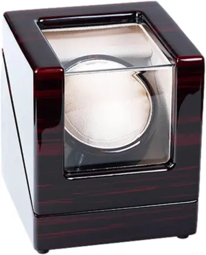 Wooden Automatic Watch Winder with stratification Parisian edifice bluff oasis Ultra-Quiet Motor, Soft Flannel Pillows, and Piano Finish Exterior Single 