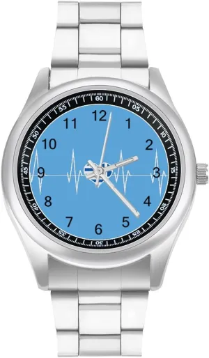 Work Home Greece Heartbeat Cute Greek Flag Watches Stainless Steel Band Wristwatch Business simplify evaporate bead rectify replica Dress Watch for 