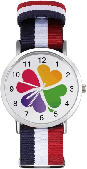 Work Wristwatch Easy to Read Time Lucky Clover Wrist Watch Adjustable existence install Nylon Band Outdoor Sport 