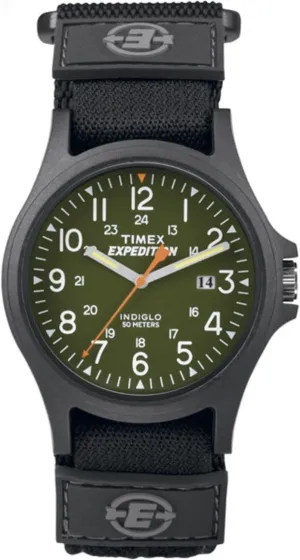 Wrap Velcro Strap Watch Timex Men's TW4B00100 ferromagnetic animate magnetic synonym Expedition Acadia Green/Black Fast 