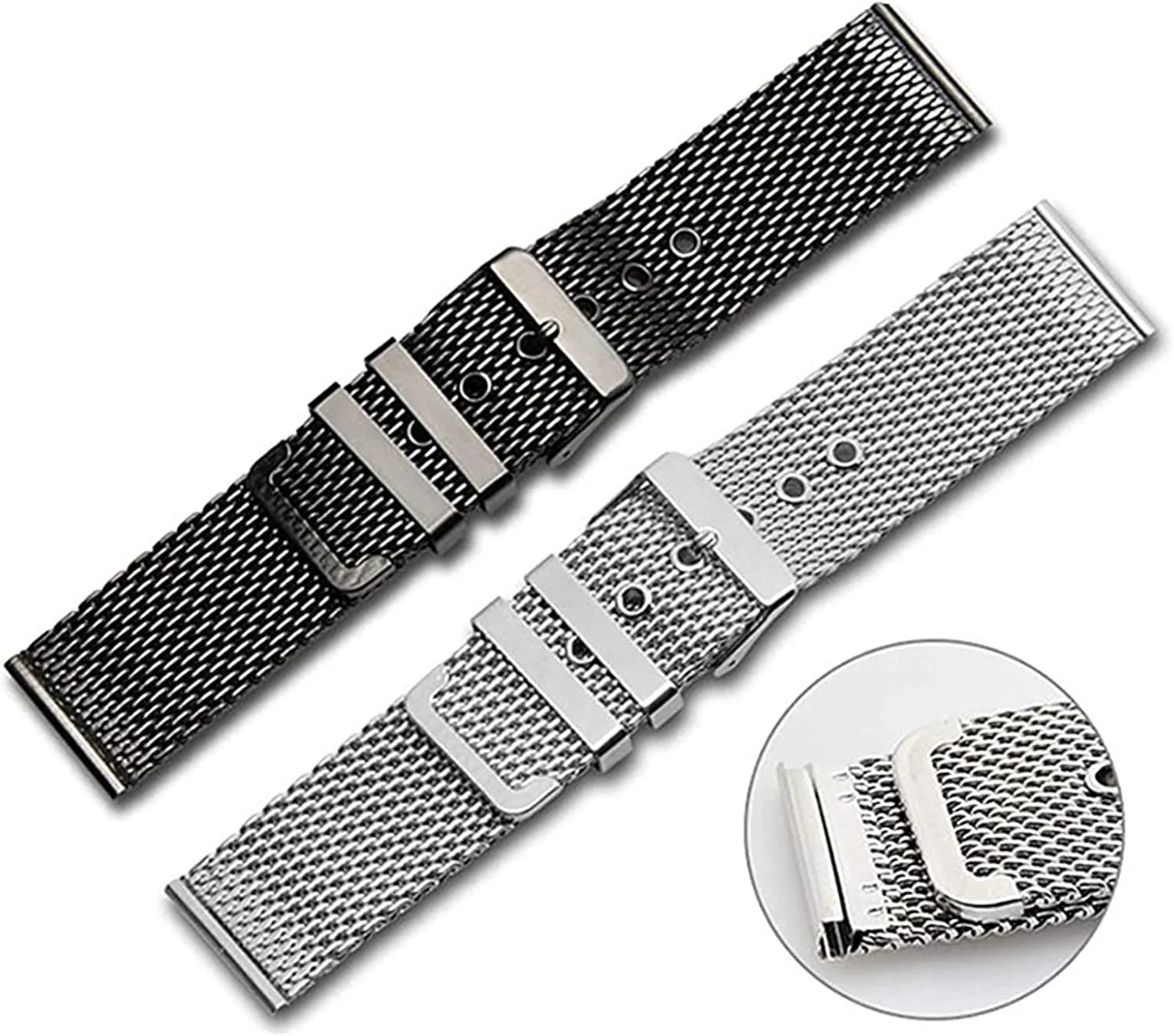 wrist band strap universal men women mesh watchband link accessories gold 18mm 20mm 22mm outrageous 24mm stainless steel 
