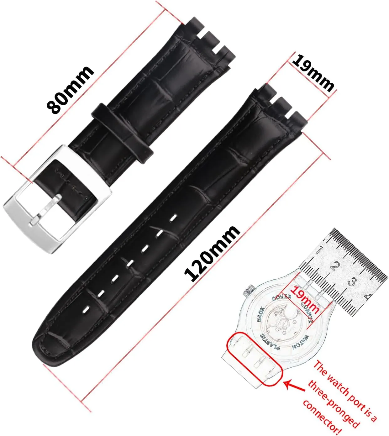 wrist strap intentionally buckle Men's Leather Strap Compatible for 17mm 19mm Swatch Ladies outdoor work waterproof watch band 