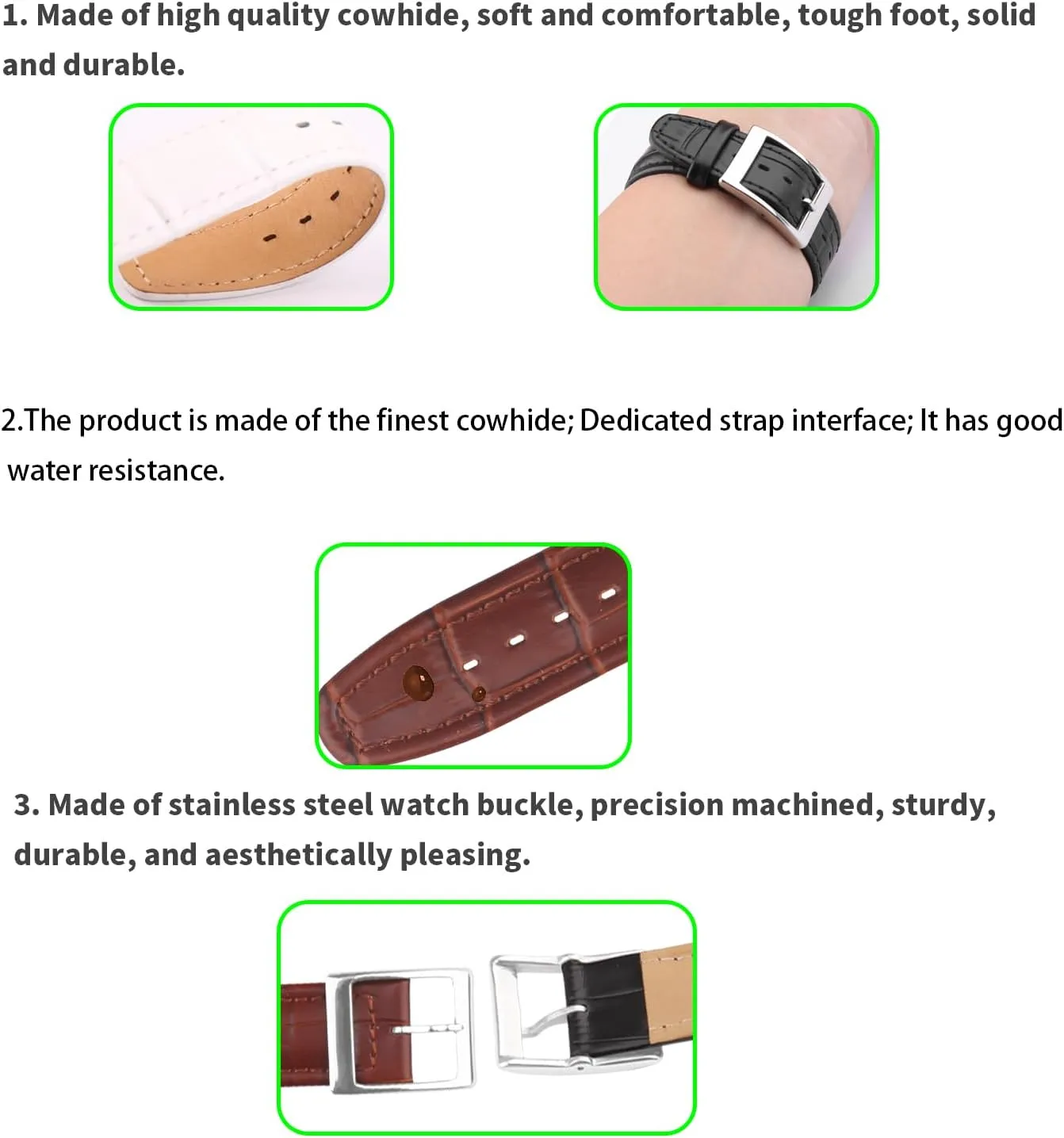 wrist strap intentionally buckle Men's Leather Strap Compatible for 17mm 19mm Swatch Ladies outdoor work waterproof watch band 