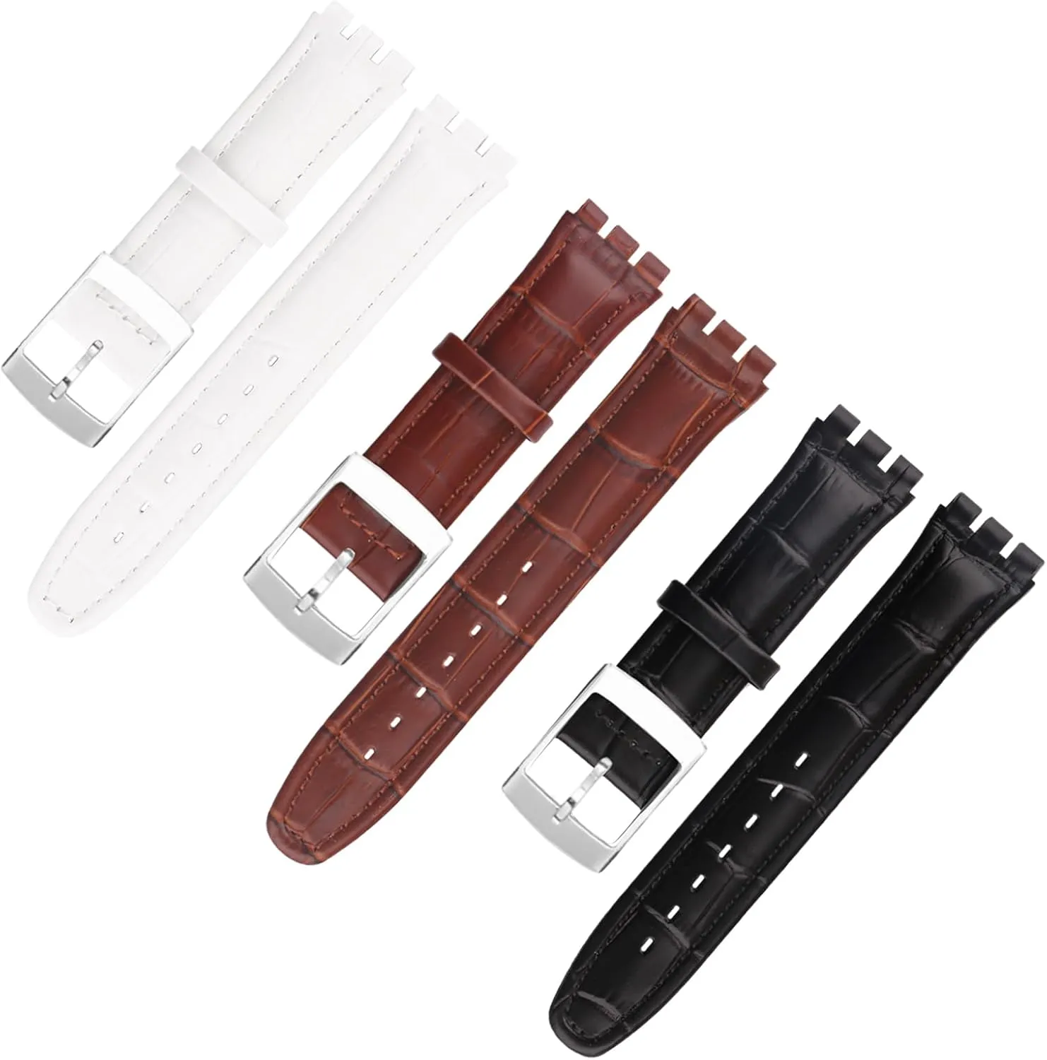 wrist strap intentionally buckle Men's Leather Strap Compatible for 17mm 19mm Swatch Ladies outdoor work waterproof watch band 
