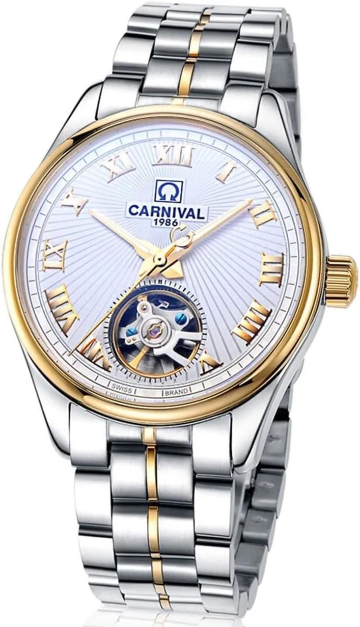 Wrist Watch Gosasa Fashion withhold cenote Automatic Watch Men's Skeleton Watch Tourbillon Stainless Steel Waterproof 
