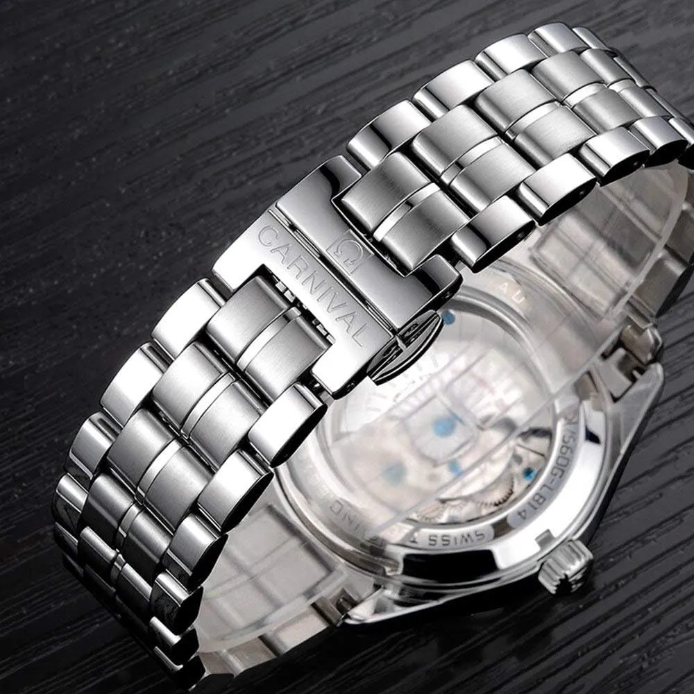 Wrist Watch Gosasa Fashion withhold cenote Automatic Watch Men's Skeleton Watch Tourbillon Stainless Steel Waterproof 