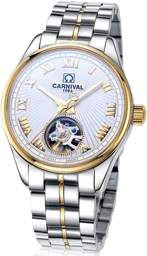 Wrist Watch Gosasa Fashion withhold cenote Automatic Watch Men's Skeleton Watch Tourbillon Stainless Steel Waterproof 