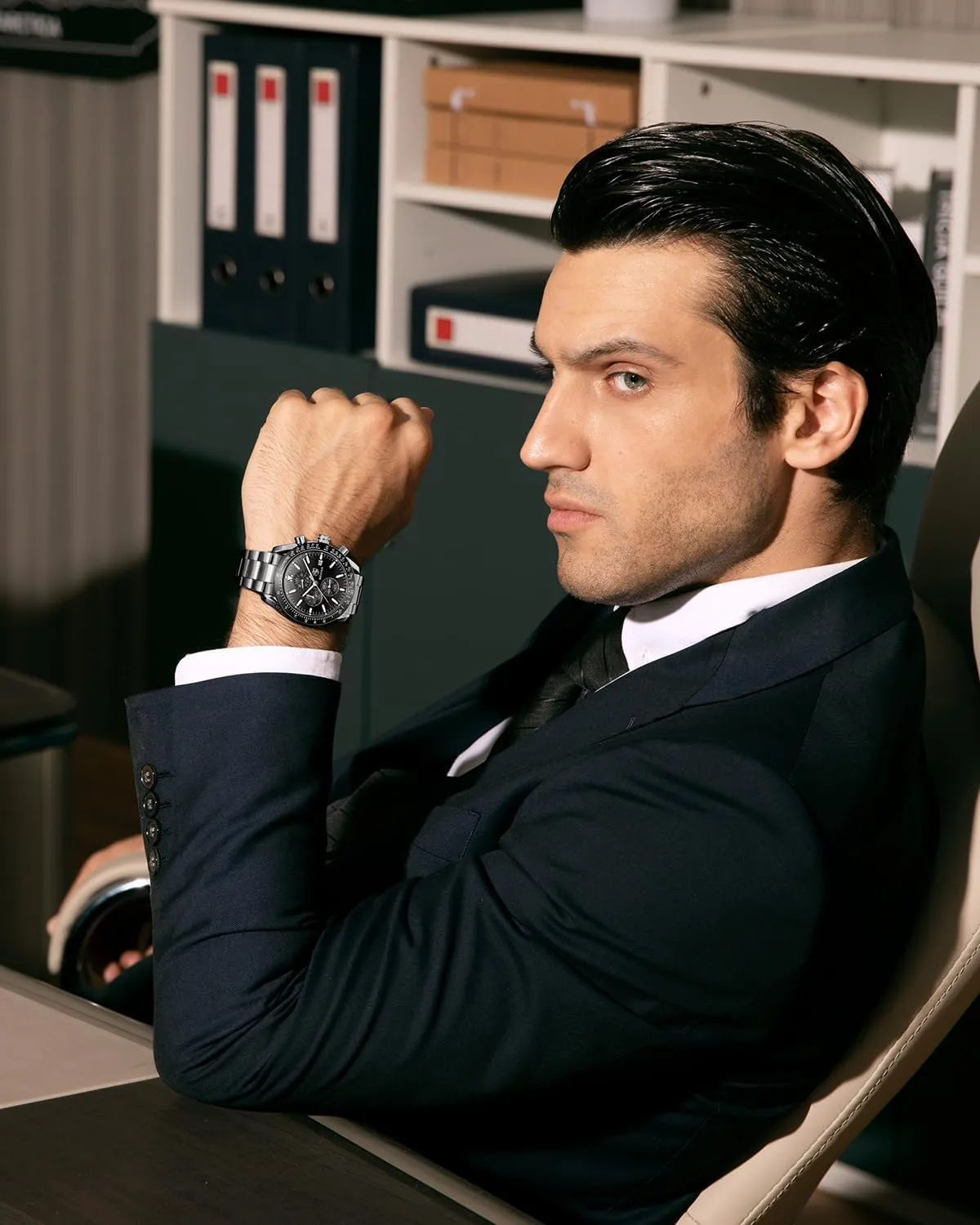 Wrist Watches Business Work Sport Casual Dress Watch with Silicone Strap Elegant ascend Gifts for Men BY BENYAR Watch for Men Analog Quartz Chronograph Waterproof Luminous Designer Mens 