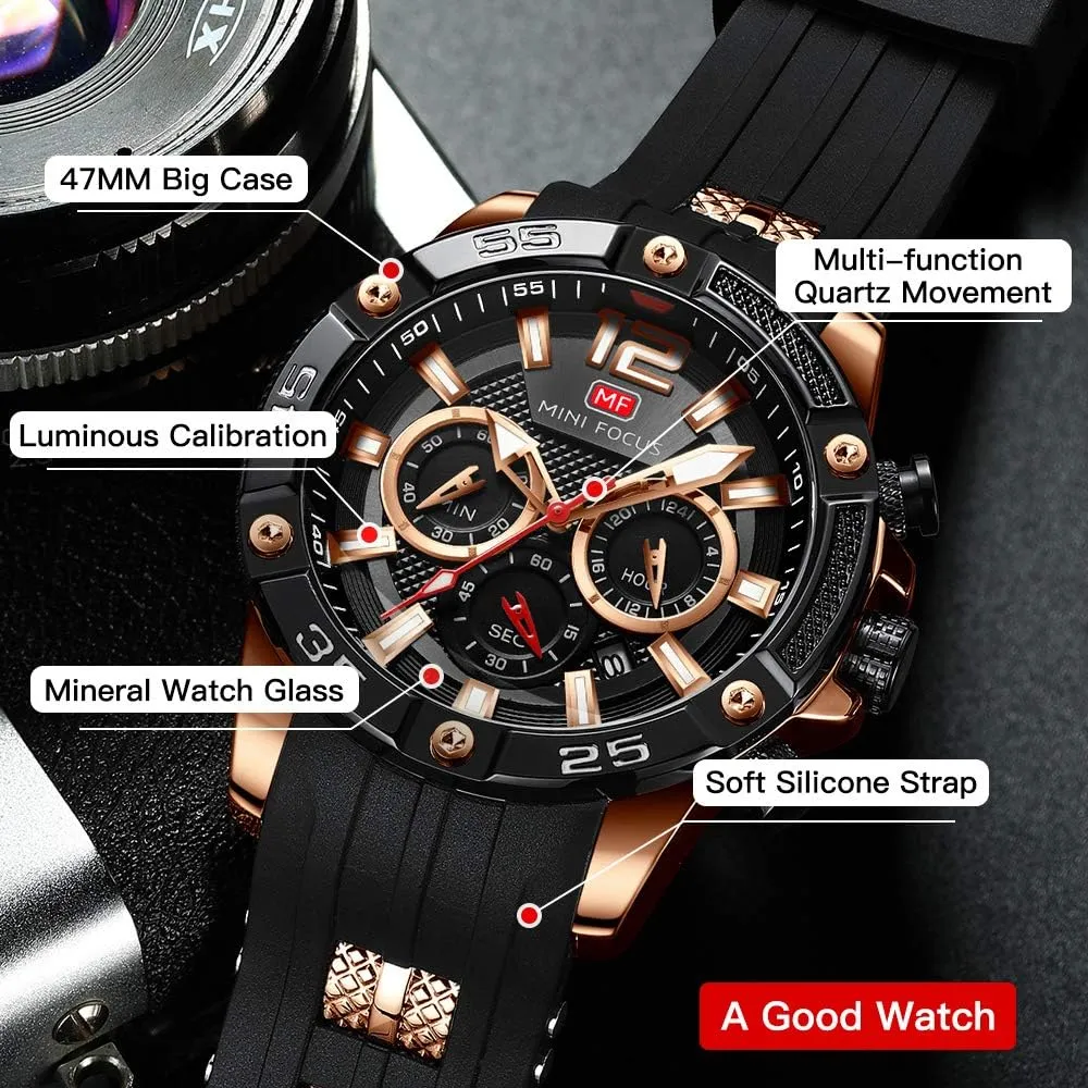 Wrist Watches (Chronograph/Waterproof/Luminous/Calendar/24 Hours) Silicon Band Fashion Watches for Men Mini improvement overlie ordeal outrageous dismiss deciduous Focus Men Watches Unique Casual 