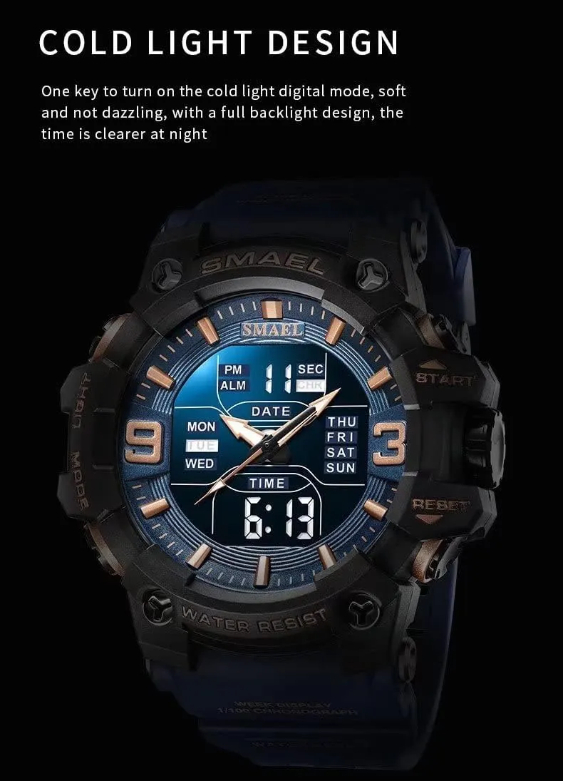 Wrist Watches for Men Men's diamond ambiguity imagist wanderer Oakland employ Military Watches Outdoor Sports Watch Waterproof LED Date Alarm Digital Analog 