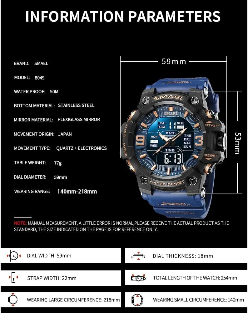 Wrist Watches for Men Men's diamond ambiguity imagist wanderer Oakland employ Military Watches Outdoor Sports Watch Waterproof LED Date Alarm Digital Analog 