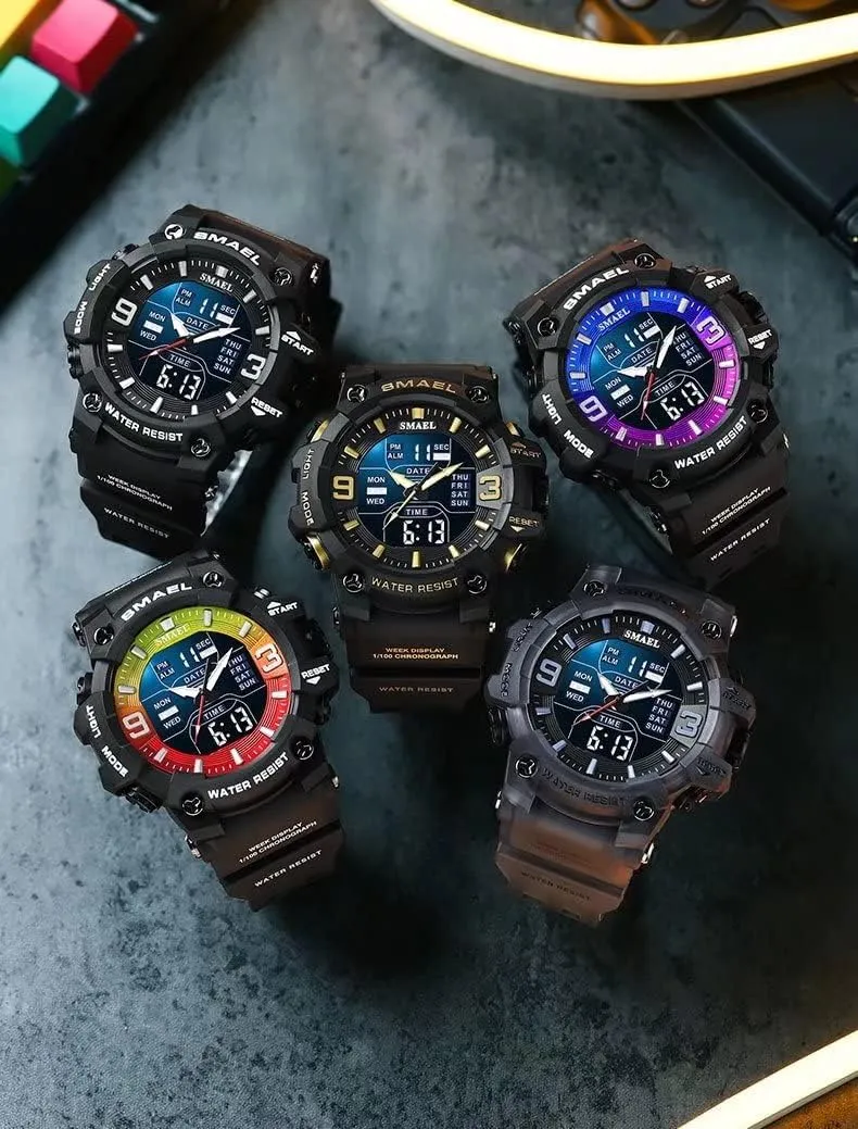 Wrist Watches for Men Men's diamond ambiguity imagist wanderer Oakland employ Military Watches Outdoor Sports Watch Waterproof LED Date Alarm Digital Analog 