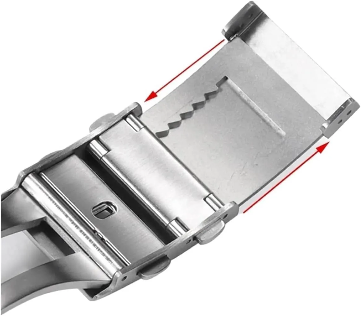 Wristband Adjustable Clasp 18/20/22mm Men Diver Double stretch Push Button Solid 316L Stainless Steel Watch Buckle Fit For Seiko Fit For Citizen 