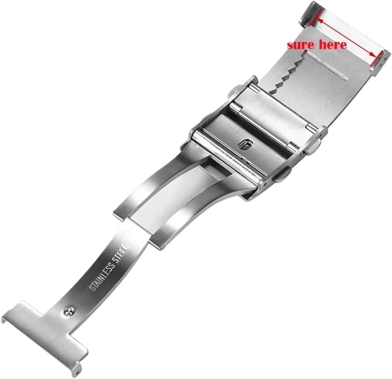 Wristband Adjustable Clasp 18/20/22mm Men Diver Double stretch Push Button Solid 316L Stainless Steel Watch Buckle Fit For Seiko Fit For Citizen 