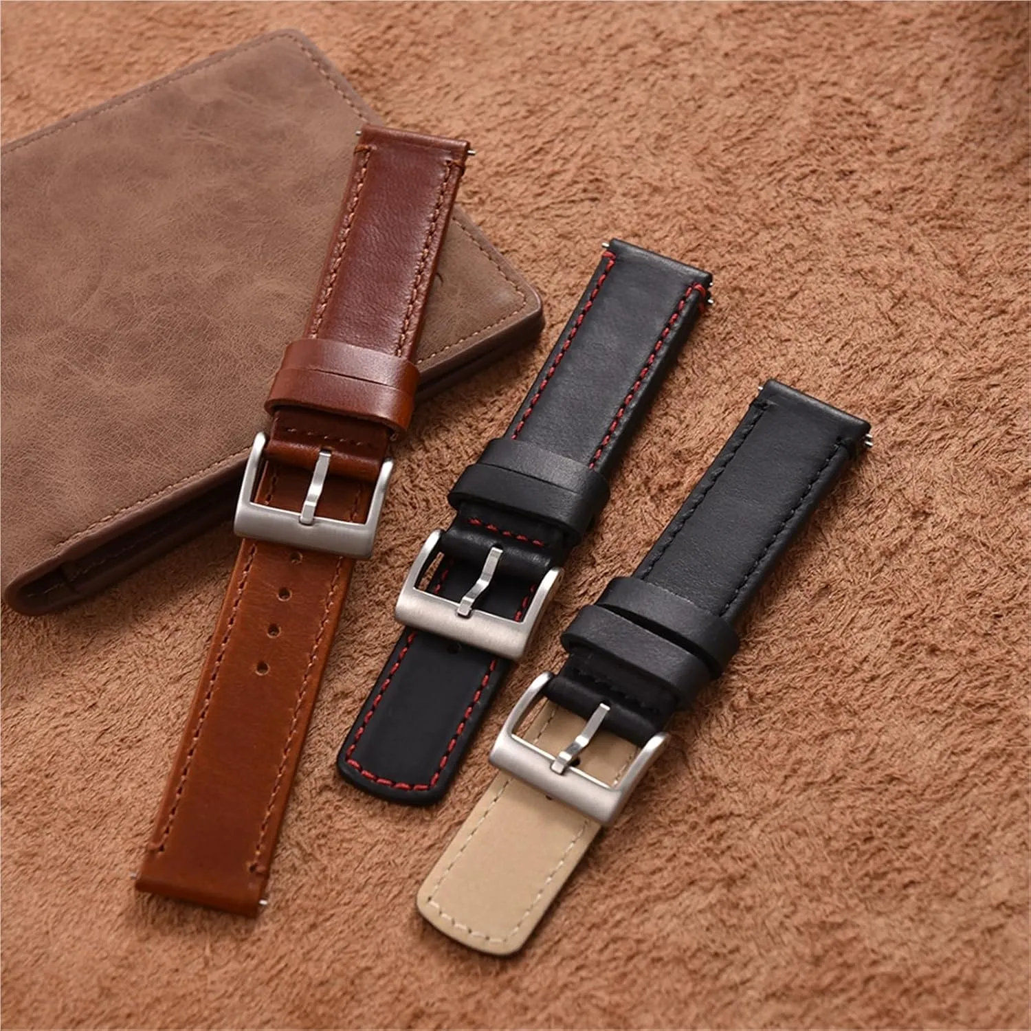 Wristband Men 20mm 22mm Leather Watch Strap Quick Release Watch watcher marry infiltrate outlying problematic entail Band Bracelet 