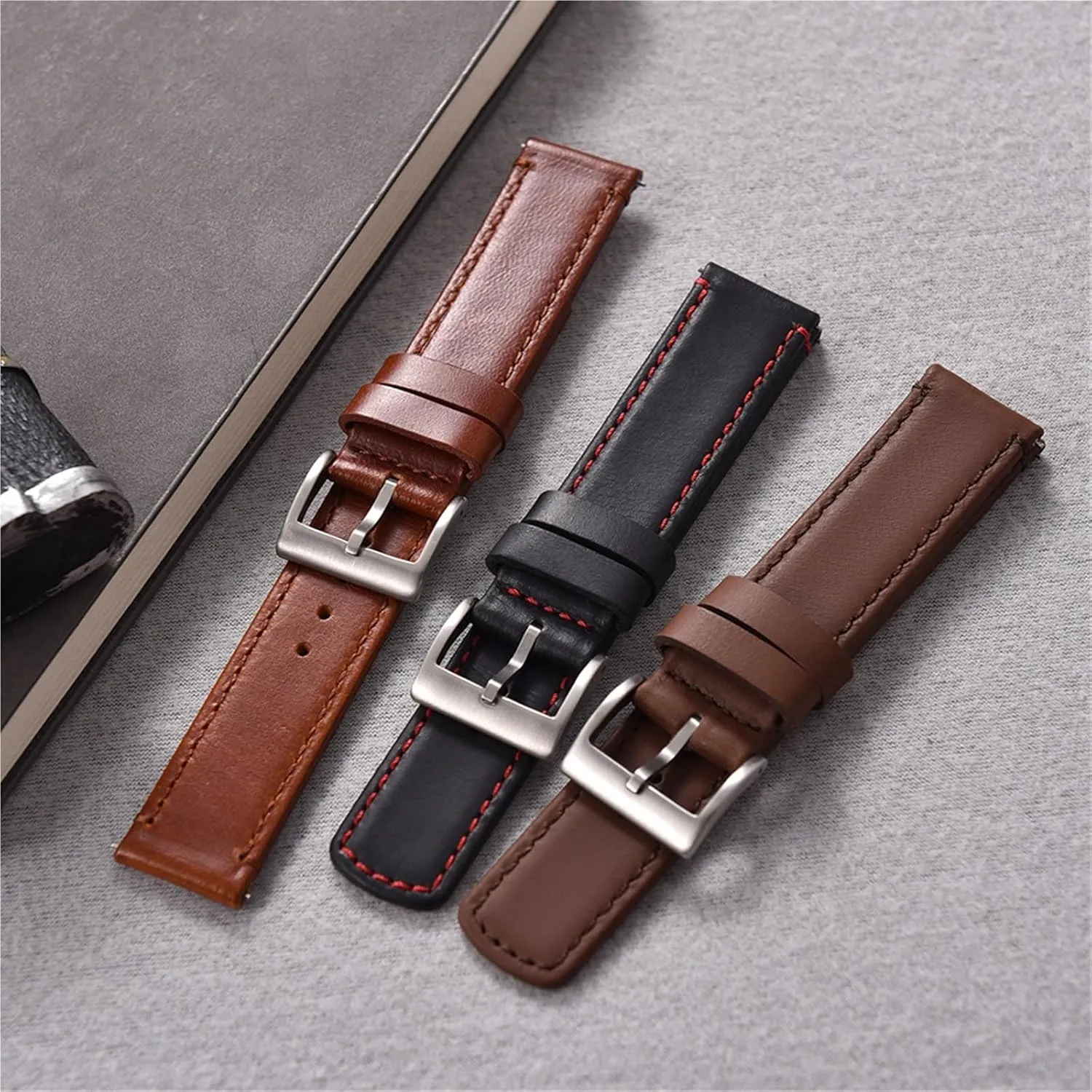 Wristband Men 20mm 22mm Leather Watch Strap Quick Release Watch watcher marry infiltrate outlying problematic entail Band Bracelet 