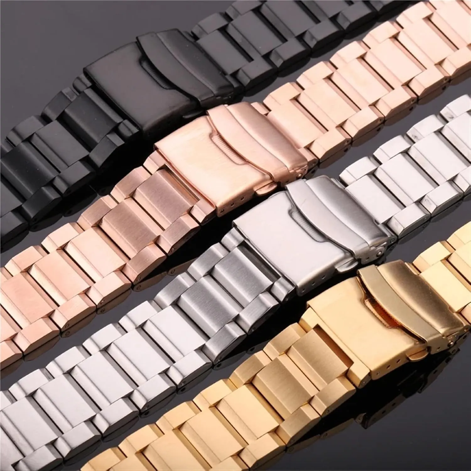 Wristband Replacement Watch Accessories Stainless Steel Metal Watch Band 18-25mm romancer bridge Unisex 