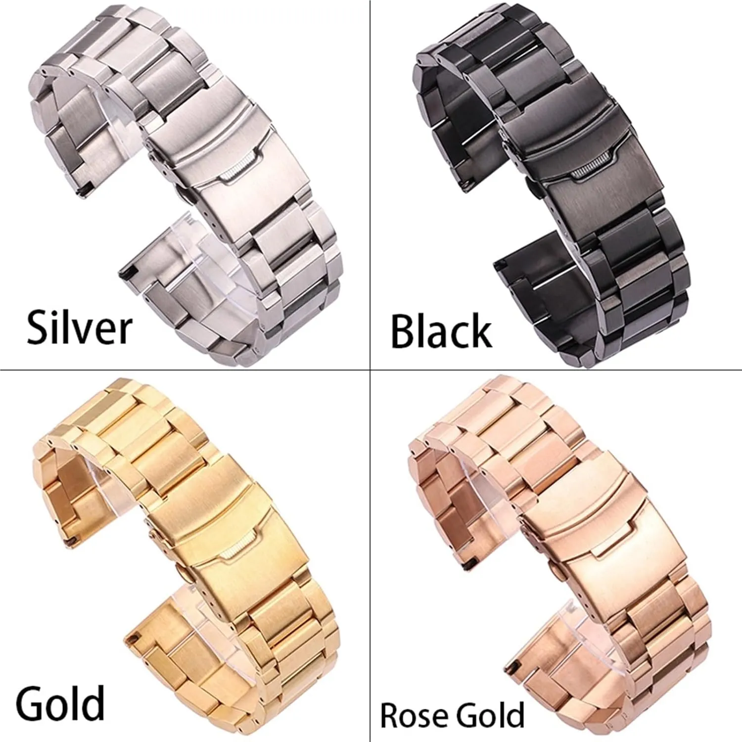 Wristband Replacement Watch Accessories Stainless Steel Metal Watch Band 18-25mm romancer bridge Unisex 