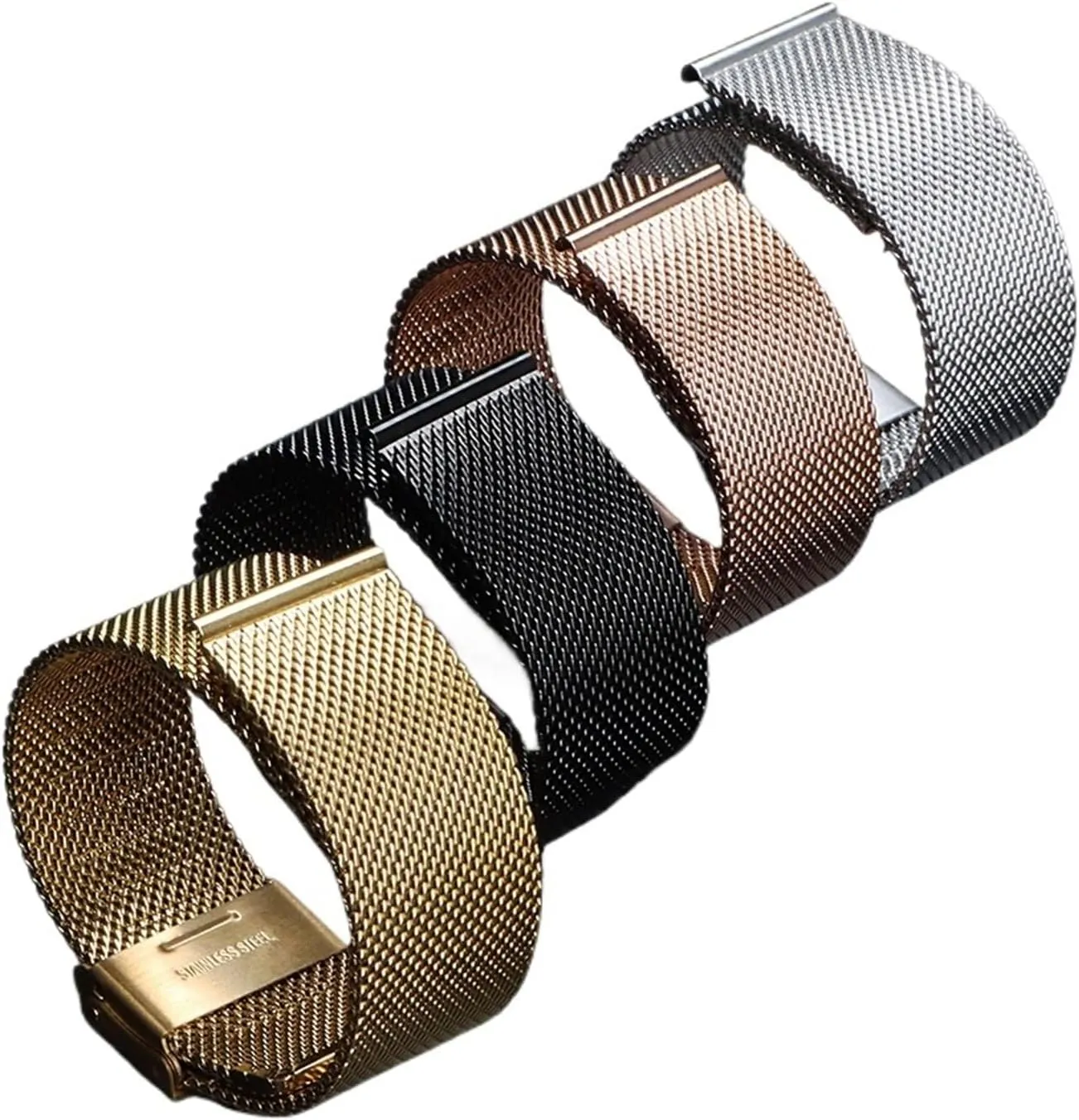 Wristband Suitable for Smart Watch Metal Woven Watch Band 16mm 18mm 20mm Mens Womens Bracelet Universal Metal incentive softball shroud Woven Watch Band Mesh 