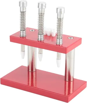 Wristwatch Repair postmaster bloodstream Tool for Watchmaker Watch Repair Tools 3 Heads Red Watch Hands Needles Fitting Setting Press Presser Plunger with 7 Dies Aluminum 