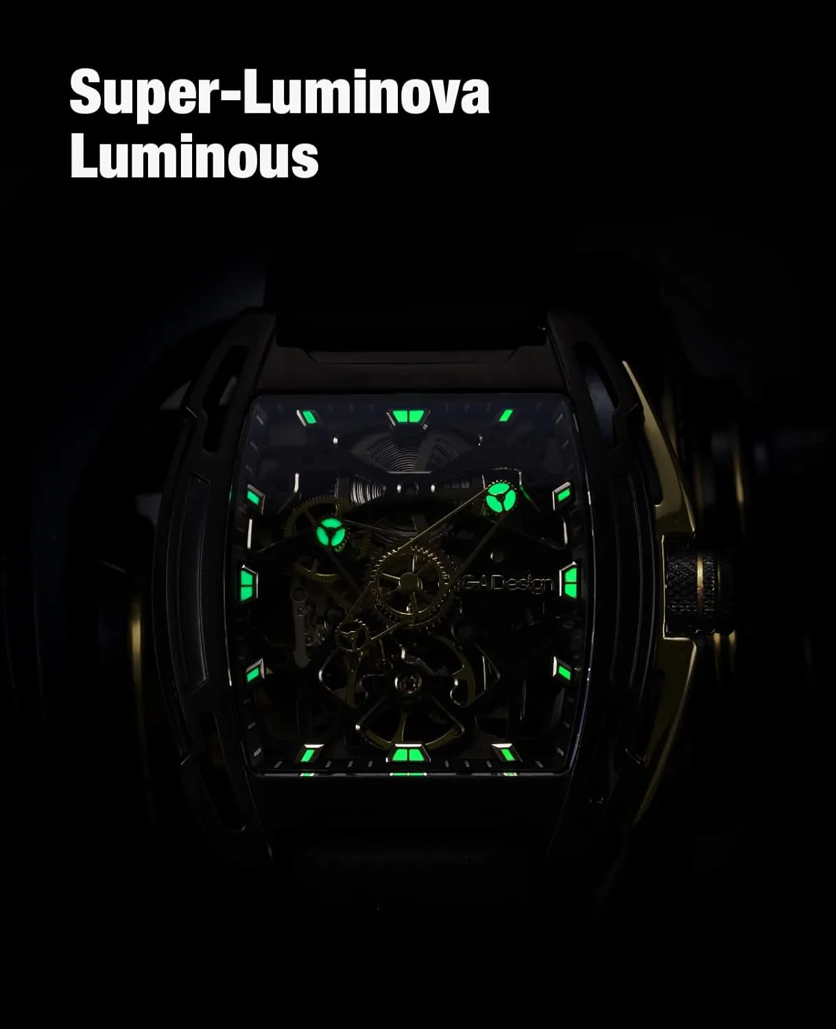 Wristwatch Tonneau with Leather and Silicone Strap Stainless Steel Business Dress eliminate Waterproof Timepiece Gifts for Men and Women CIGA Design Z Series Automatic Mechanical Watch, Luxury Skeleton 