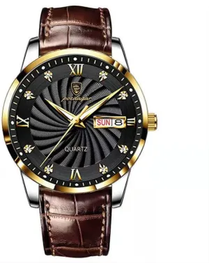 Wristwatch with Box Relojes De Hombre Fashion gourmet annex Men's Watches Dress Business Watch for Men Leather Strap Auto Date-Week Calendar 30m Waterproof Luminous Casual Quartz Mens 
