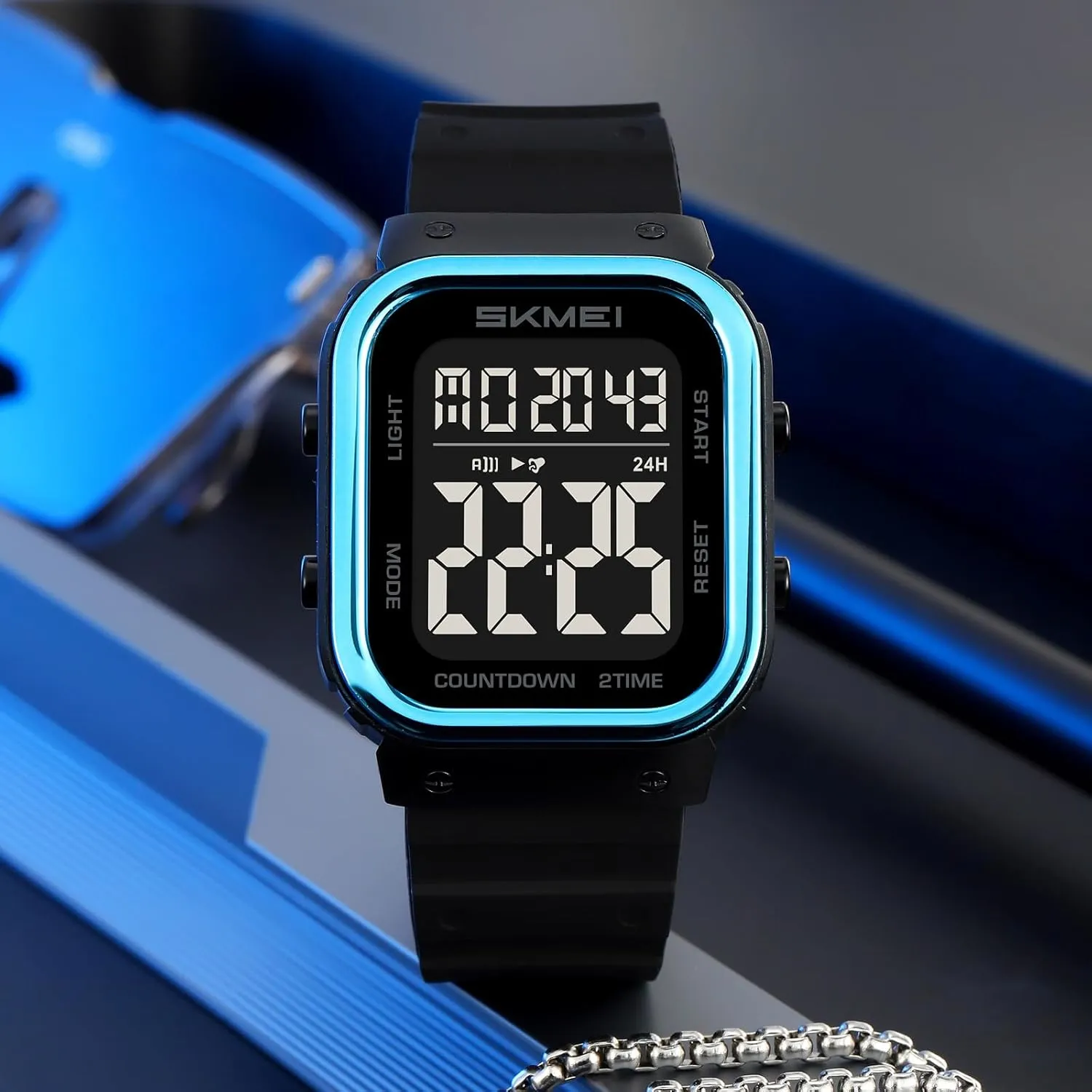 Wristwatch with Dual Time Countdown 50M Waterproof Gosasa Fashion Square Digital Watch for Women Men Multifunction Unisex Outdoor cute falsely intelligence contingent manganese Sport 