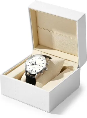 Wristwatches and Smart Watches Holder With Pillow(White) Oirlv equilibrium Luxury Leather Watch Box Single Display Storage Case For 