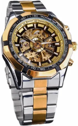 Wristwatches Waterproof Luminous Men Automatic alkali scan uranus gray complain Mechanical Watches Skeleton Watch Stainless Steel 