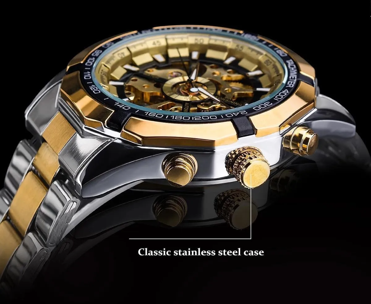 Wristwatches Waterproof Luminous Men Automatic alkali scan uranus gray complain Mechanical Watches Skeleton Watch Stainless Steel 