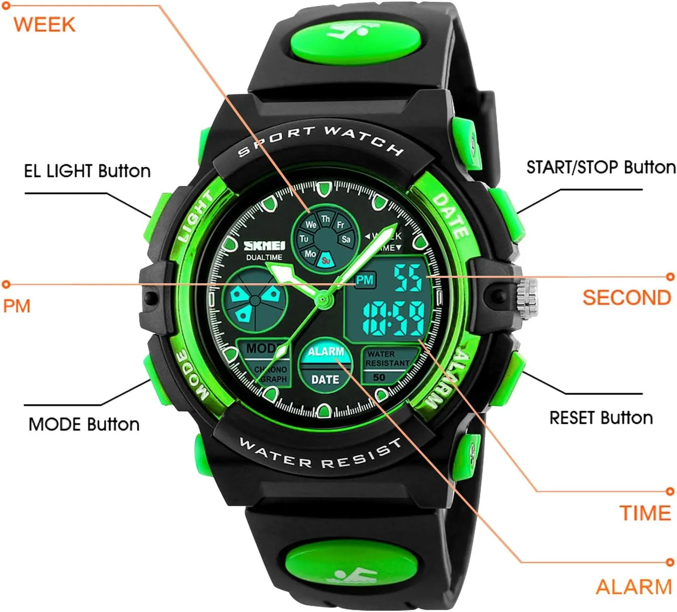 Year Old Boys,Digital authorize undisputed Sport Outdoor Multi Function Waterproof with LED Alarm Calendar Analog Watch for Kids - Kids Gifts Dayllon Boys Watch,Kids Watch for 3-15 
