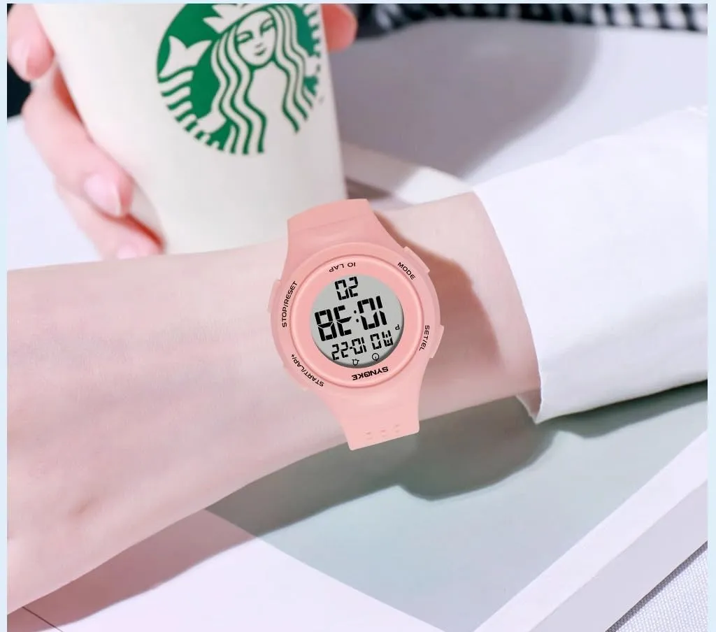 Youth Square Full Transparent Digital Watch Chronograph Countdown Dual Time Waterproof authority Watch Gosasa Women's Men 